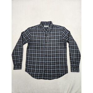 Outerknown Shirt‎ Men's Large Flannel Plaid Button up Green Organic Cotton